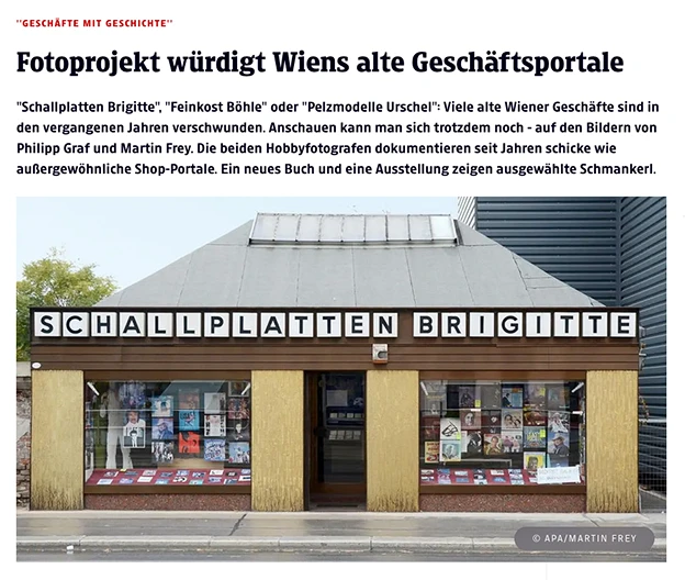 Kleine Zeitung - 20-09-2018 - Fotoprojekt wuerdigt Wiens alte Geschaeftsportale