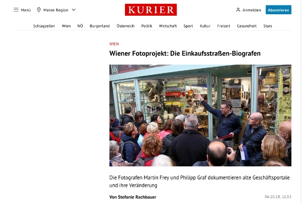 Kurier - Stefanie Rachbauer: Wiener Fotoprjekt: Die Einkaufstrassen Biografen