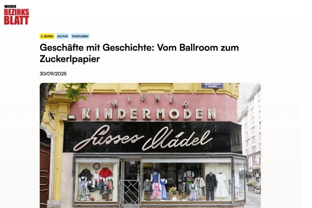 Wiener Bezirksblatt - Michaela Görlich: Geschäfte mit Geschichte: Vom Ballroom zum Zuckerlpapier